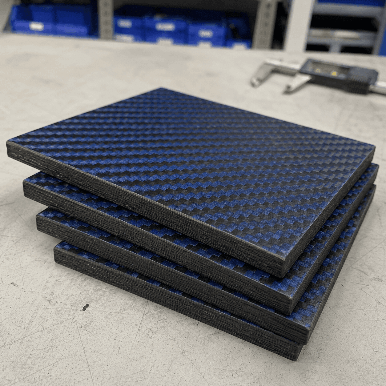 blue carbon fiber sheet