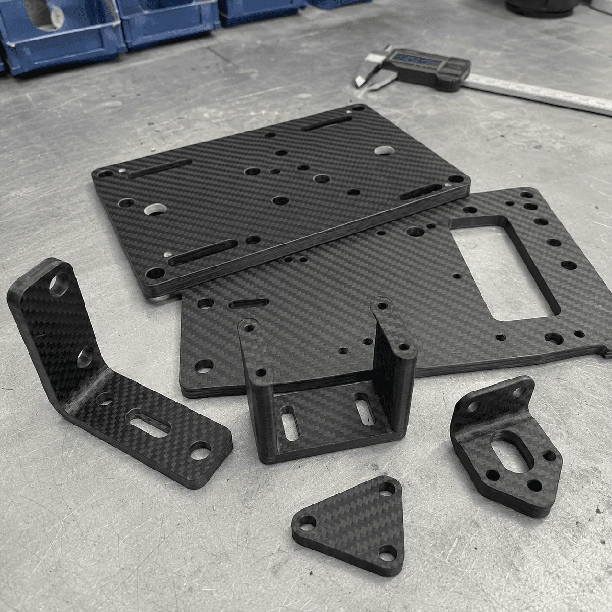 CNC Carbon Fiber Plate and Mounting Bracket