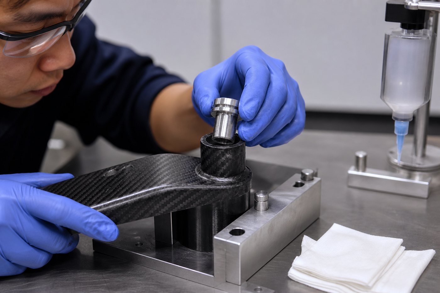 Engineering review of a bonded metal insert in a carbon fiber part