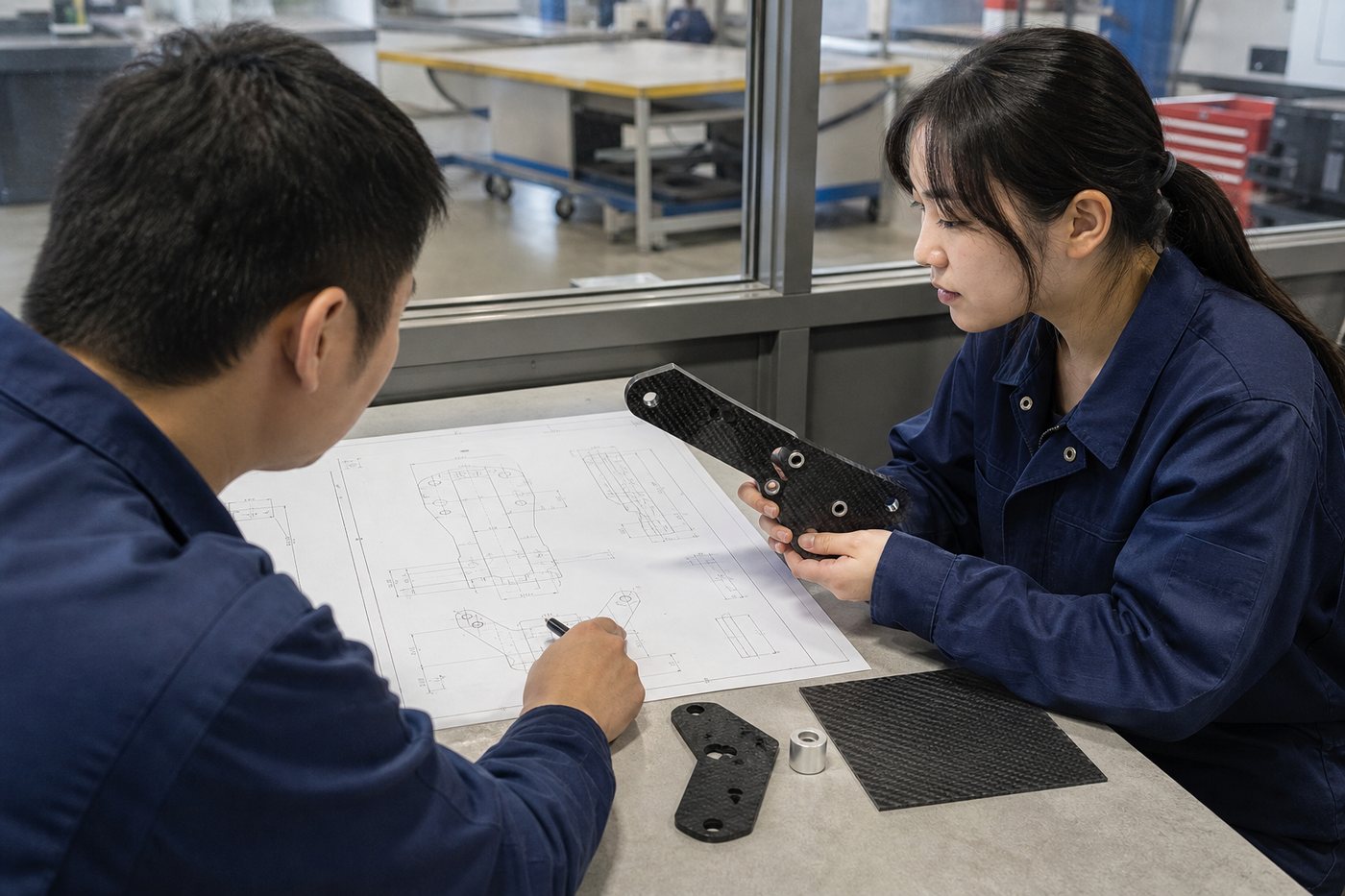 Carbon fiber engineering support and customer drawing review