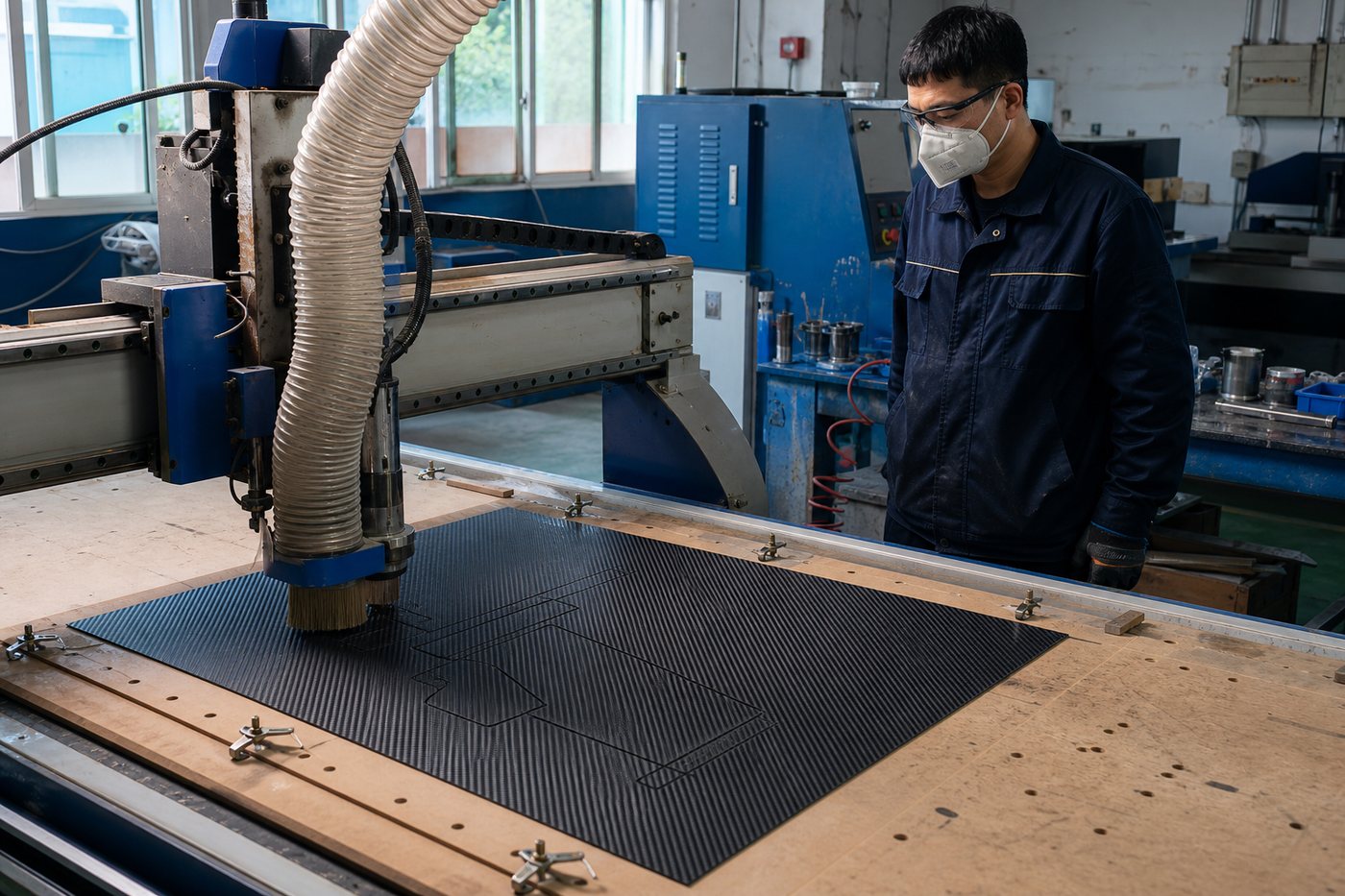 CNC cutting custom flexible carbon fiber veneer sheets