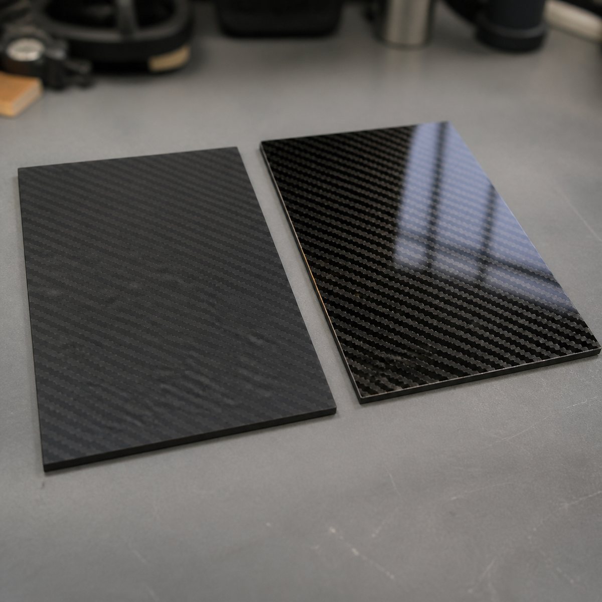 Matte and glossy real carbon fiber veneer sheet finishes