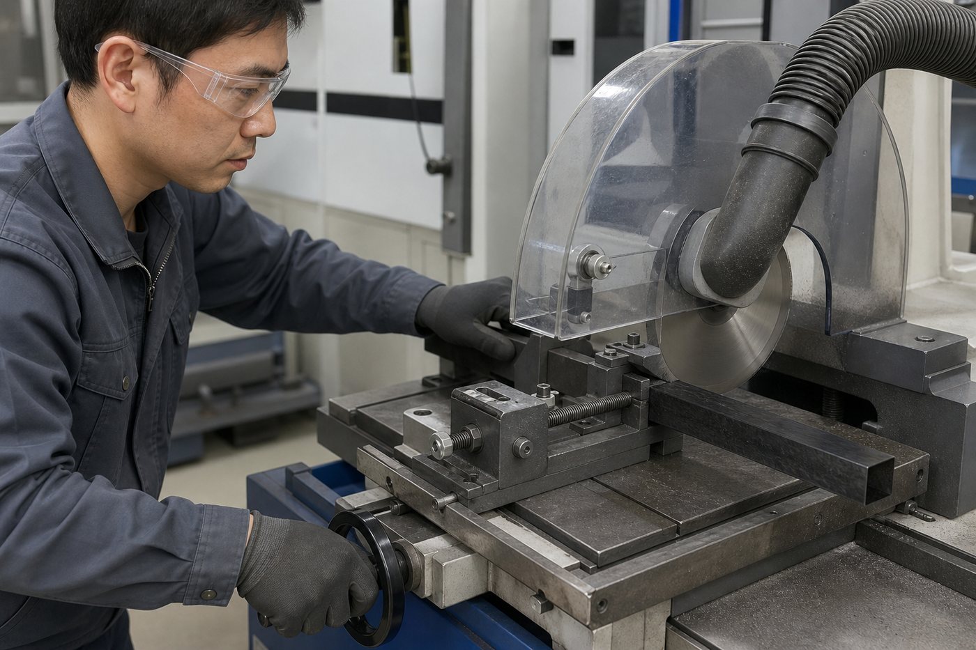 Precision cut to length processing of a carbon fiber square rod